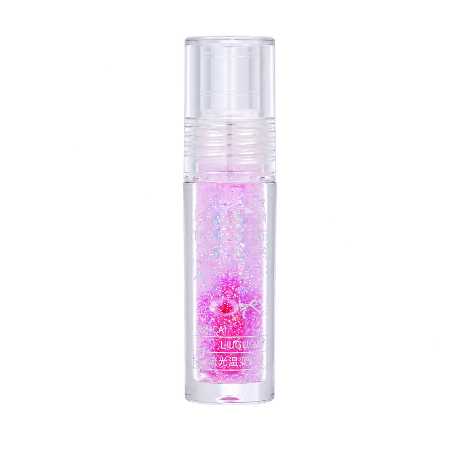 Aceite labial con destellos